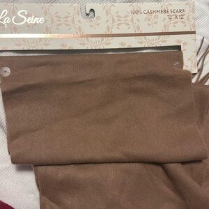 LaSeine 100% Cashmere Cozy Taupe/brown Oversized Scarf, Soft Texture, new